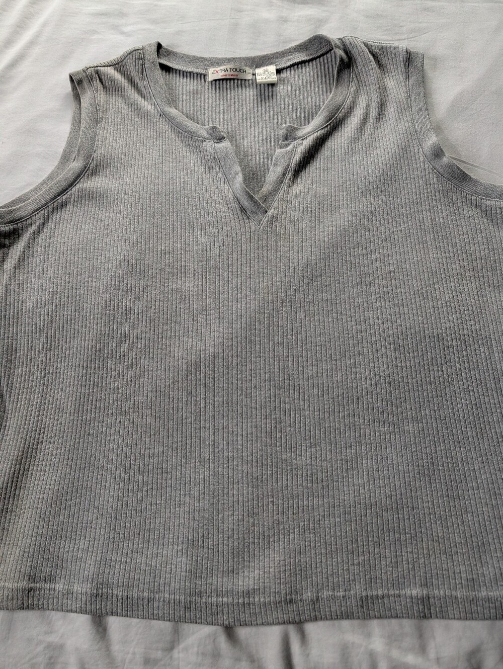 Extra Touch Sportswear Ladies Ribbed Sleeveless Tank Top. Size 3X.